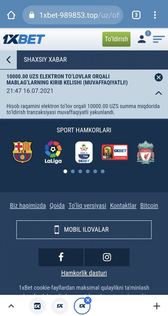 Registratsiyani to'ldirish tartibi