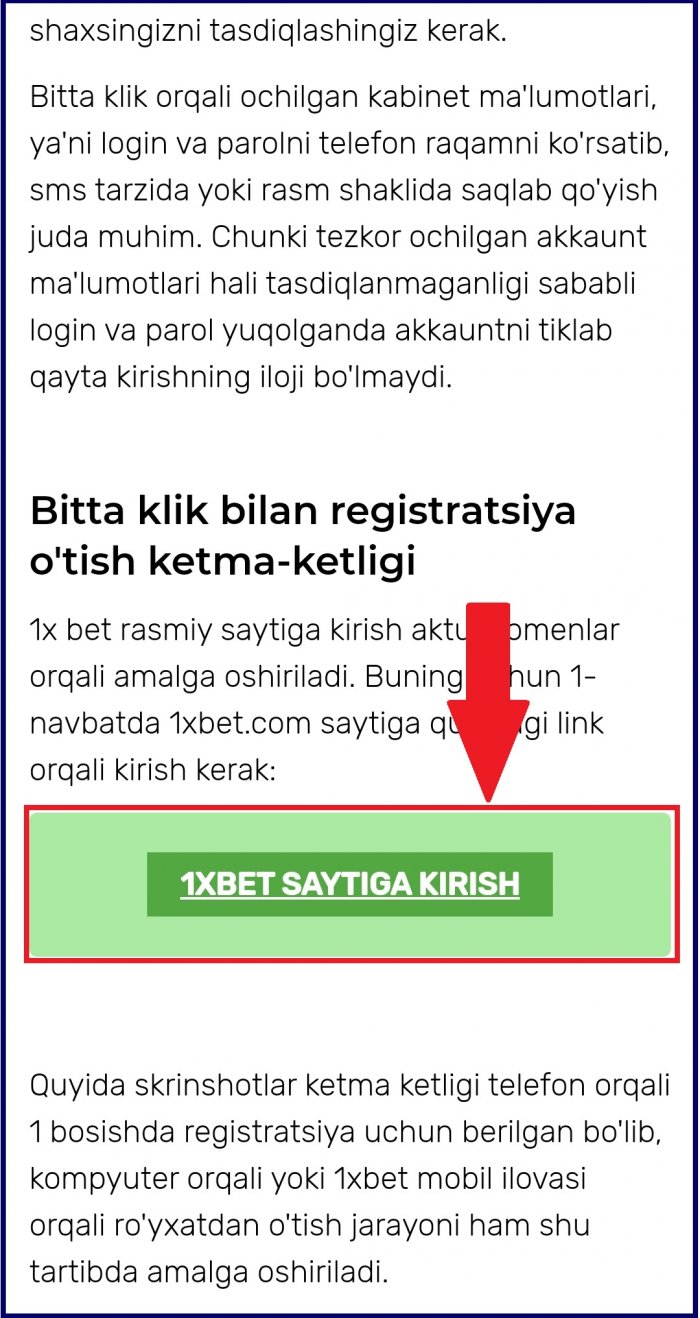 1x bet rasmiy saytiga kirish