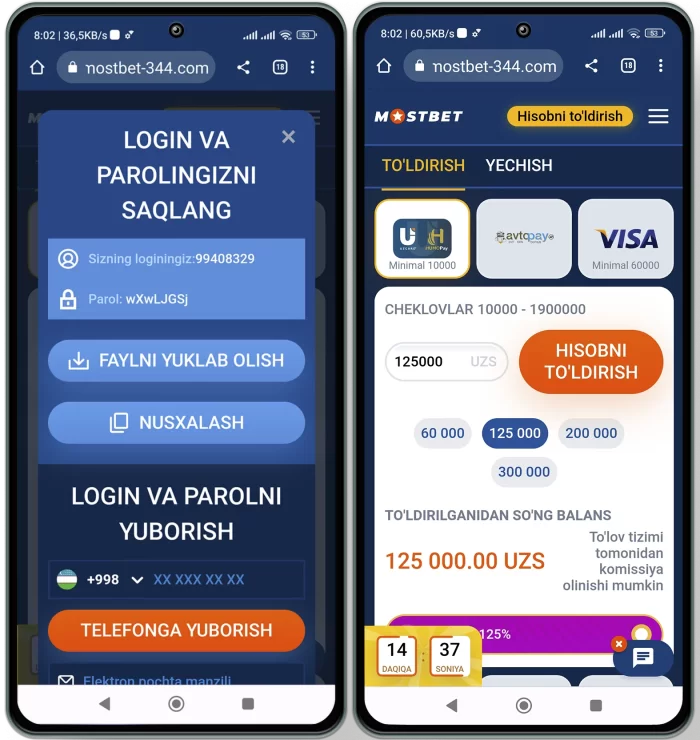Mostbet akkaunt registratsiya qilish va hisobni to'ldirish