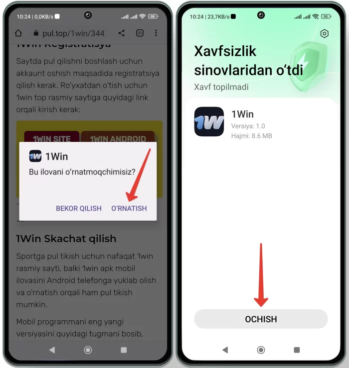 1win yuklab olish va android telefonga o'rnatish 1win uzbekistan skachat android telefonga