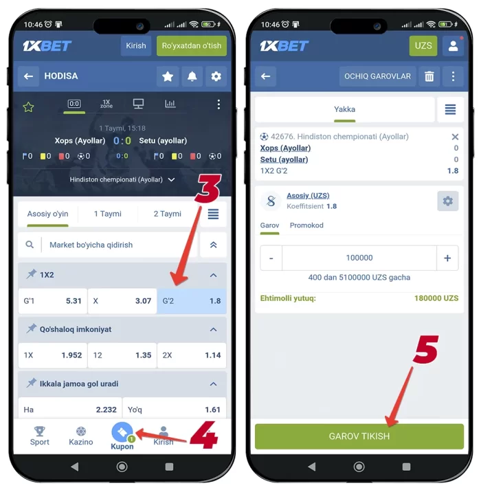 1xbet-da sportga qanday pul tikish mumkin