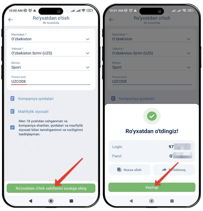 1xbetda tezkor kirish va registratsiya qilish